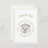 キュートヘッジホッグシンプルサンキューカード サンキューカード (正面/裏面)