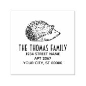 キュートヘッジホッグスクエアネーム差出人住所 セルフインキングスタンプ (デザイン)