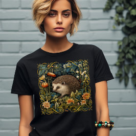 キュートヘッジホッグタペストリーウィリアムモリススタイル Tシャツ