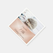 キュートヘッジホッグバラ金ゴールド |カスタム誕生日 スタンダードカクテルナプキン (角)