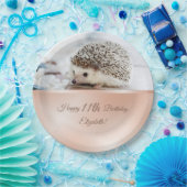 キュートヘッジホッグバラ金ゴールド |カスタム誕生日 ペーパープレート (パーティー)