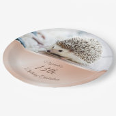 キュートヘッジホッグバラ金ゴールド |カスタム誕生日 ペーパープレート (アングル)