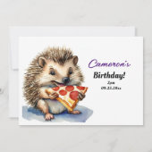 キュートヘッジホッグピザパーティー誕生日 招待状 (裏面)