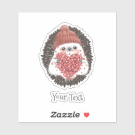 キュートヘッジホッグピンクハート文字 シール