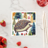 キュートヘッジホッグホリデーツリーズ スタンダードカクテルナプキン (インサイチュ)