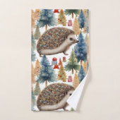 キュートヘッジホッグホリデーツリーズ バスタオルセット (ハンドタオル)