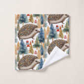 キュートヘッジホッグホリデーツリーズ バスタオルセット (ウォッシュタオル)