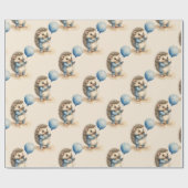 キュートヘッジホッグボーイ誕生日 ラッピングペーパー (フラット)