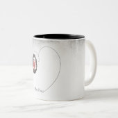 キュートヘッジホッグ白黒ハート ツートーンマグカップ (正面右)