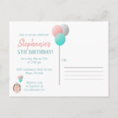 キュートヘッジホッグ誕生日 インビテーションポストカード (裏面)