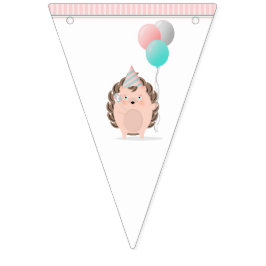 キュートヘッジホッグ誕生日 バンティングフラッグ