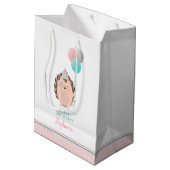 キュートヘッジホッグ誕生日 ミディアムペーパーバッグ (裏面アングル)