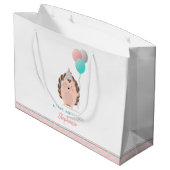 キュートヘッジホッグ誕生日 ラージペーパーバッグ (裏面アングル)