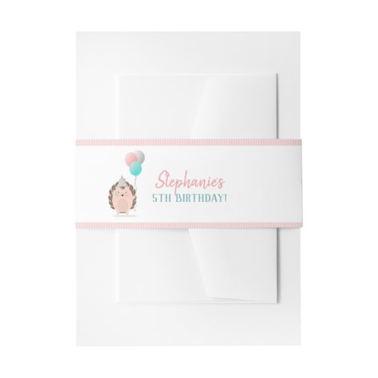 キュートヘッジホッグ誕生日 招待状ベリーバンド (正面例)