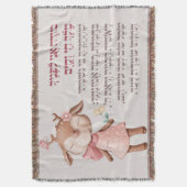 キュートヘブライモデアニモーニング祈りの言葉ユダヤ人少女 スローブランケット (正面縦)