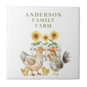 キュートヘンファームハパーソナライズされたウス タイル (正面)