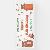 キュートベお洒落アーキャンプ誕生日ウェルカム 横断幕 (縦)