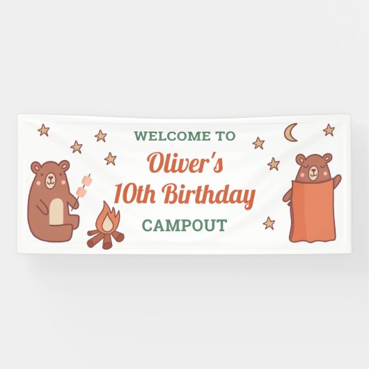 キュートベお洒落アーキャンプ誕生日ウェルカム 横断幕 (横)
