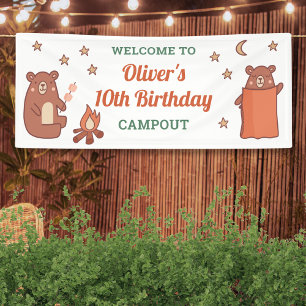 キュートベお洒落アーキャンプ誕生日ウェルカム 横断幕