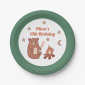 キュートベお洒落アーキャンプ誕生日 ペーパープレート (正面)