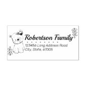 キュートベアとつる植物差出人住所 ラバースタンプ (インプリント)