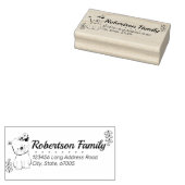 キュートベアとつる植物差出人住所 ラバースタンプ (押印)