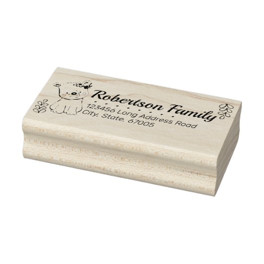 キュートベアとつる植物差出人住所 ラバースタンプ (スタンプ)