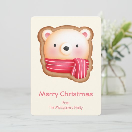 キュートベアインザウィンタースカーフクッキースケッチ シーズンカード (スタンド正面)