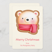キュートベアインザウィンタースカーフクッキースケッチ シーズンカード (正面/裏面)