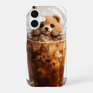 キュートベアコーヒーiPhoneケース | 美しい動物デザイン iPhone 16ケース
