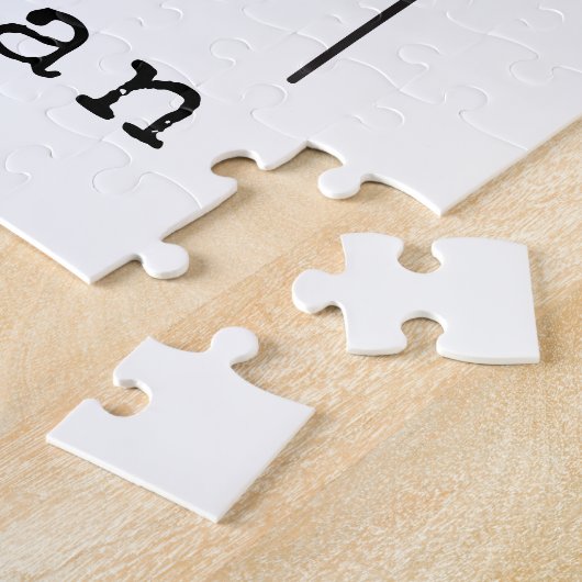 キュートベアシンプルラインイラストレーション名前をカスタムする ジグソーパズル (側面)