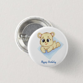キュートベアテーマ少年の誕生日パーティー 缶バッジ