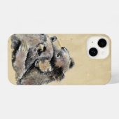 キュートベアハグズアニマル自然ワイルドライフアート iPhoneケース (裏面横)