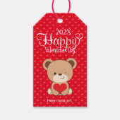 キュートベアハッピーバレンタインギフトラベル ギフトタグ (正面)