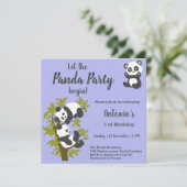 キュートベアパンドラパーティーボーイ誕生日 招待状 (スタンド正面)