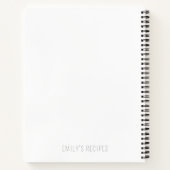 キュートベアパーソナライズされたレシピ ノートブック (裏面)