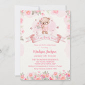 キュートベアフローラガールズベビーシャワー招待状 招待状 (正面)