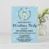 キュートベアリースホリデークリスマスパーティーブルースノー 招待状 (スタンド正面)