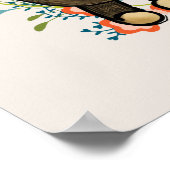 キュートベアーイエローフラワー&フローラリースベビー ポスター (角)