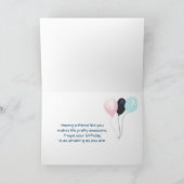 キュートベアーイエローフラワー&フローラリース誕生日 カード (内部)