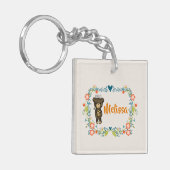 キュートベアーイエローフラワー&フローラリース キーホルダー (正面左)