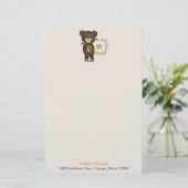 キュートベアーイエローフラワー&フローラリース 便箋 (スタンド正面)