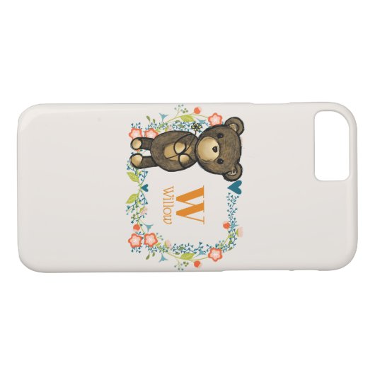 キュートベアーイエローフラワー&フローラリース Case-Mate iPhoneケース (裏面(横))