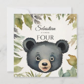 キュートベアーウッドランド誕生日パーティー 招待状 (裏面)