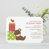 キュートベアークリスマスお祝い 招待状 (スタンド正面)