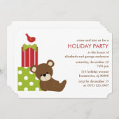 キュートベアークリスマスお祝い 招待状 (正面/裏面)