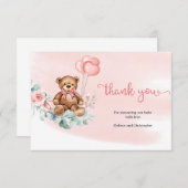 キュートベアーグリーンユーカリリースベビーサンキューユナイテッド エンクロージャーカード (正面/裏面)