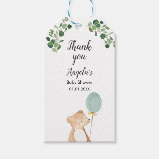 キュートベアーサンキューラベル。ギフトタグ ギフトタグ (正面)