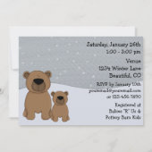 キュートベアーズウィンターウッドランドベビーシャワー招待状 招待状 (裏面)