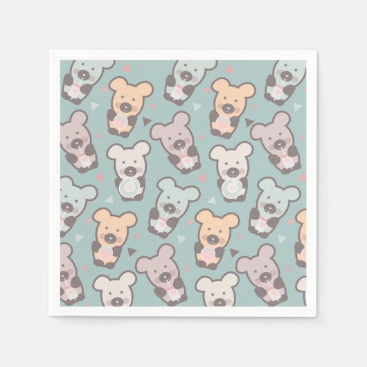 キュートベアーズスイーツスナック紙吹雪 スタンダードカクテルナプキン (正面)